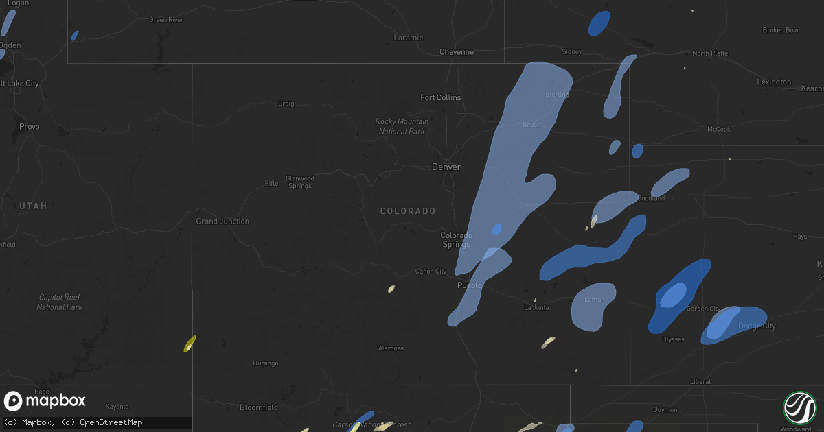 Hail map in Colorado on September 17, 2024