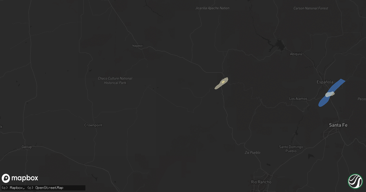 Hail map in Cuba, NM on September 17, 2024