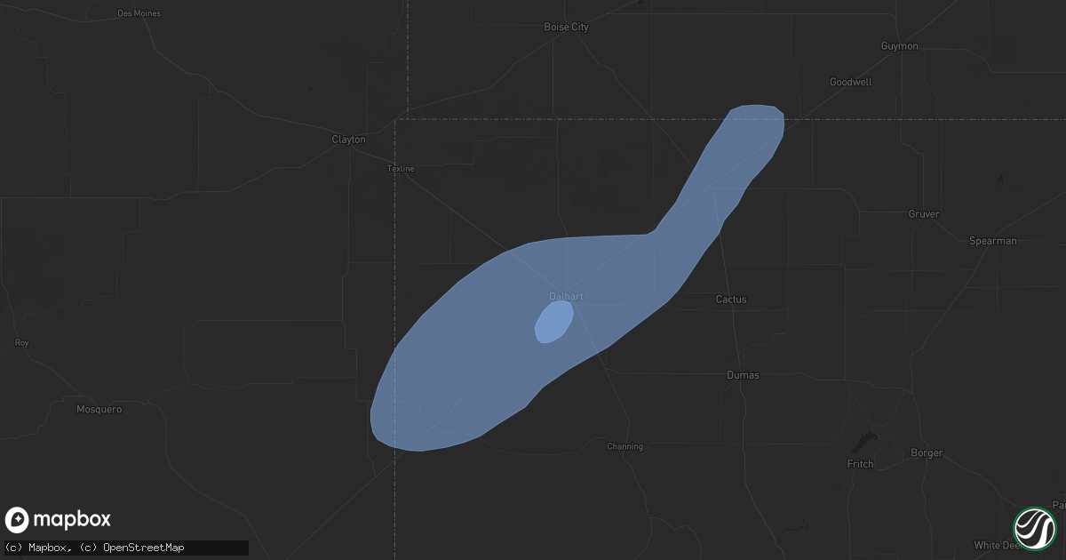 Hail map in Dalhart, TX on September 17, 2024