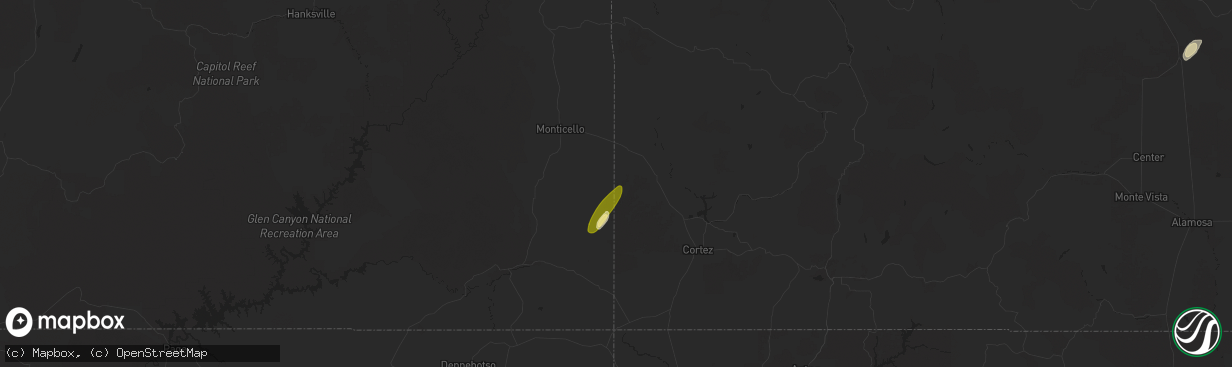 Hail map in Dove Creek, CO on September 17, 2024