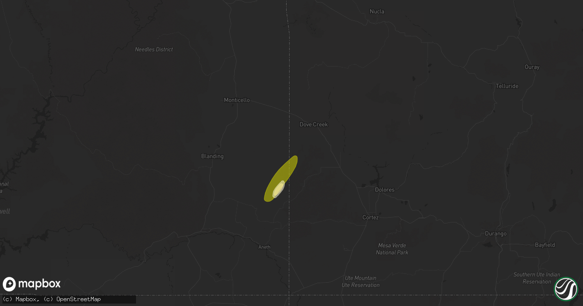 Hail map in Dove Creek, CO on September 17, 2024