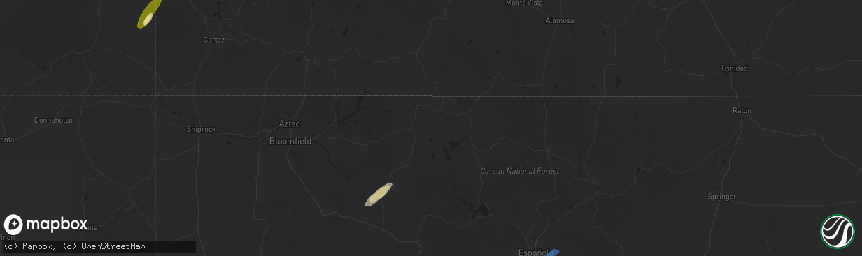 Hail map in Dulce, NM on September 17, 2024