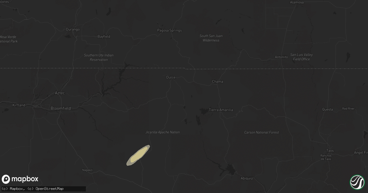 Hail map in Dulce, NM on September 17, 2024