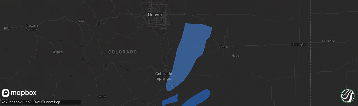 Hail map in Elbert, CO on September 17, 2024