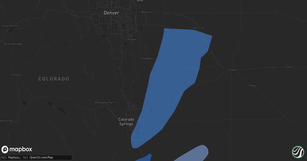 Hail map in Elbert, CO on September 17, 2024