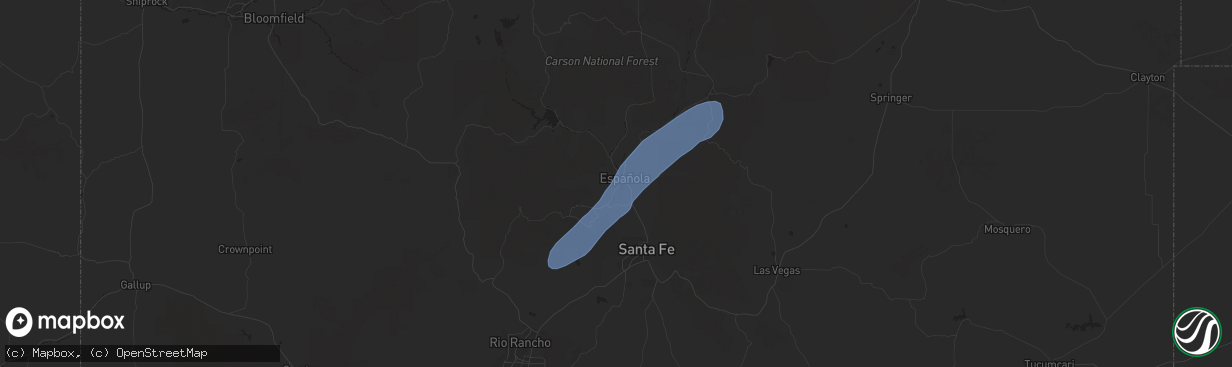 Hail map in Espanola, NM on September 17, 2024