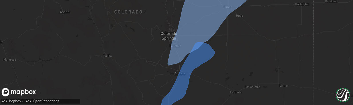 Hail map in Fountain, CO on September 17, 2024