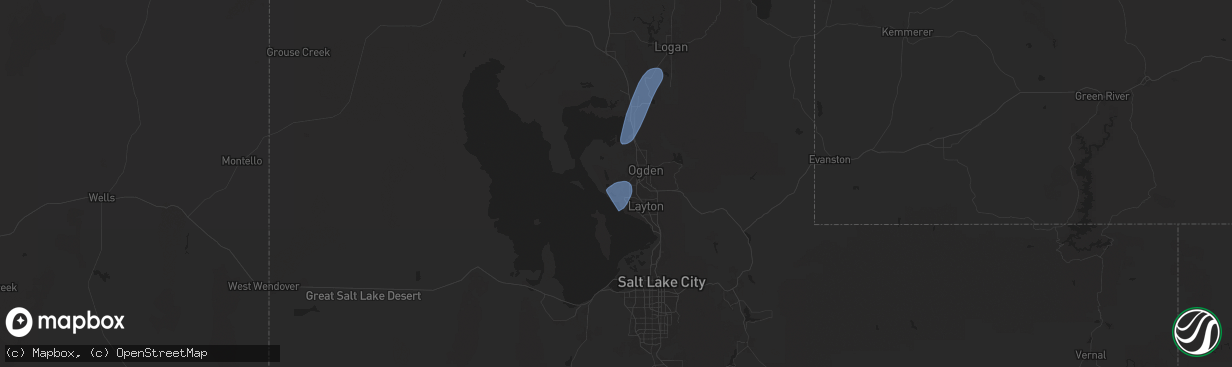 Hail map in Hooper, UT on September 17, 2024