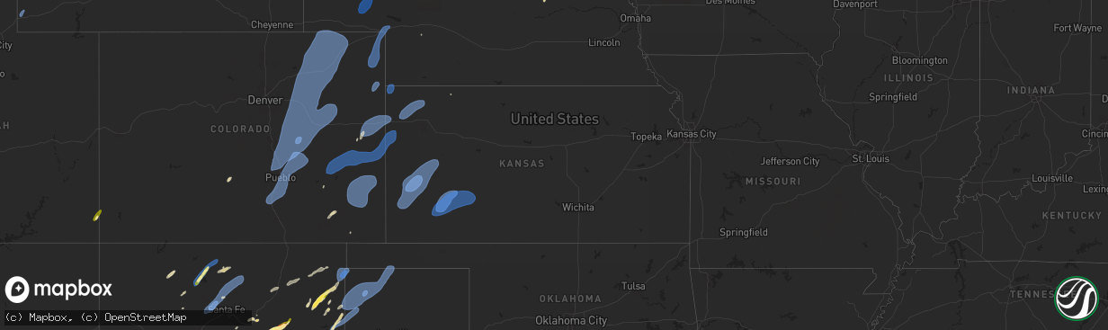 Hail map in Kansas on September 17, 2024