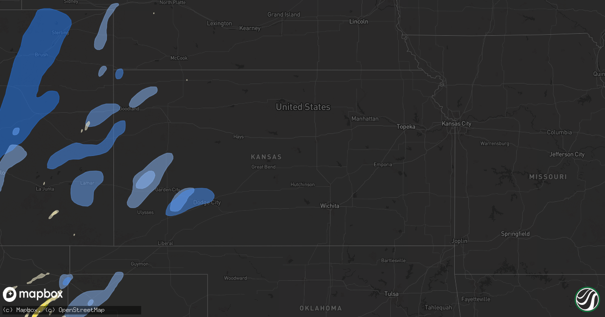 Hail map in Kansas on September 17, 2024