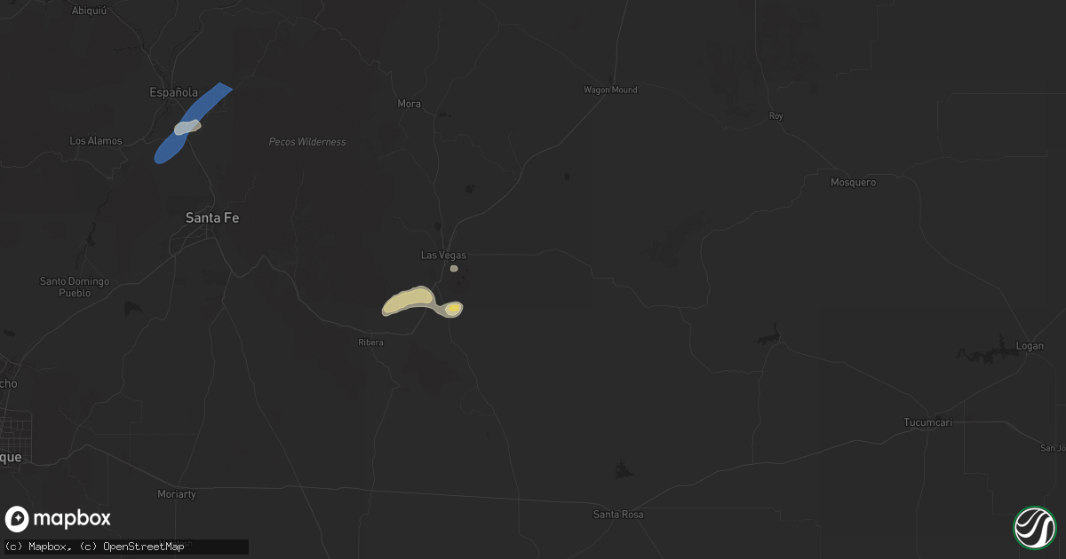 Hail map in Las Vegas, NM on September 17, 2024