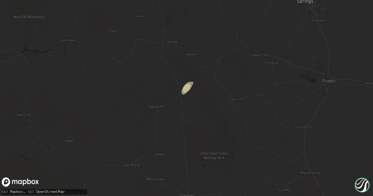 Hail map in Moffat, CO on September 17, 2024