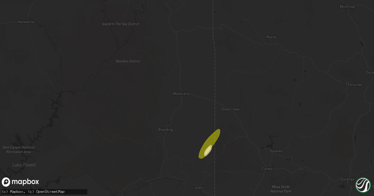 Hail map in Monticello, UT on September 17, 2024