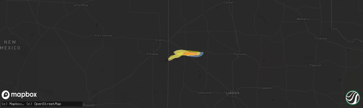 Hail map in Muleshoe, TX on September 17, 2024