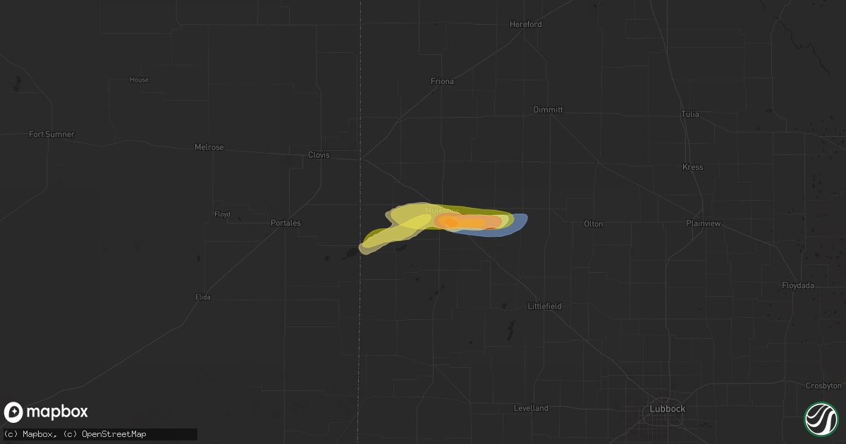 Hail map in Muleshoe, TX on September 17, 2024