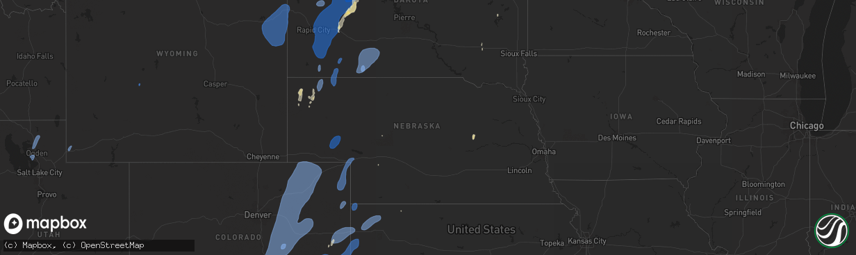 Hail map in Nebraska on September 17, 2024