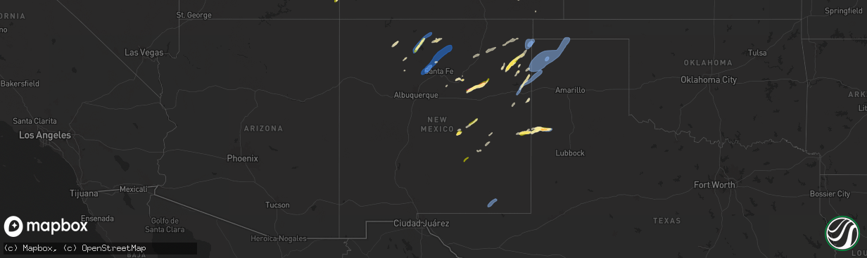 Hail map in New Mexico on September 17, 2024