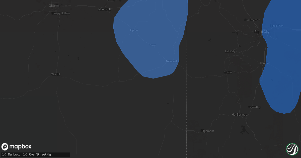 Hail map in Newcastle, WY on September 17, 2024