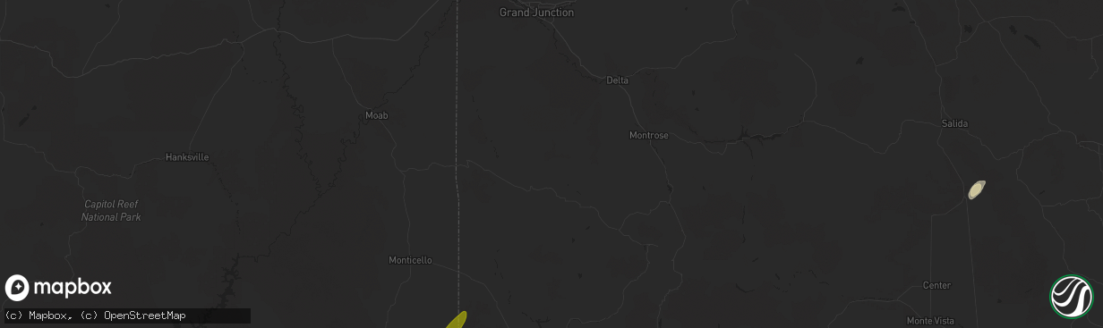 Hail map in Nucla, CO on September 17, 2024