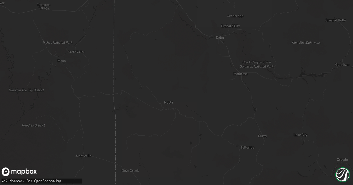Hail map in Nucla, CO on September 17, 2024