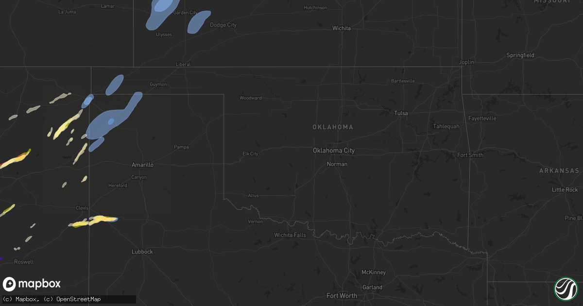 Hail map in Oklahoma on September 17, 2024