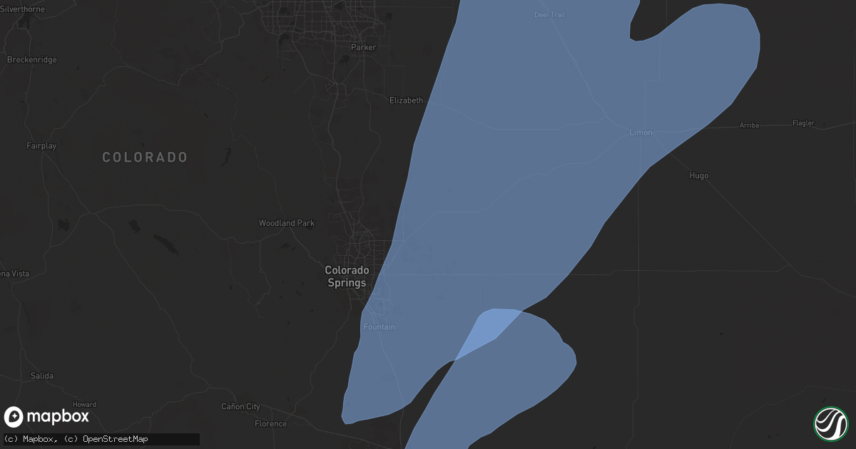 Hail map in Peyton, CO on September 17, 2024