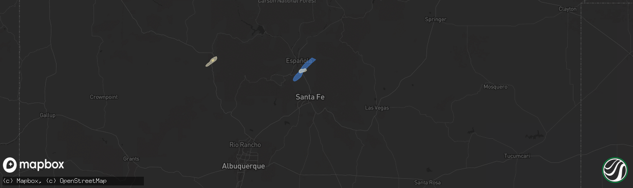 Hail map in Santa Fe, NM on September 17, 2024