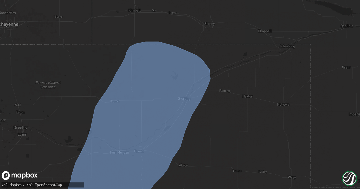 Hail map in Sterling, CO on September 17, 2024