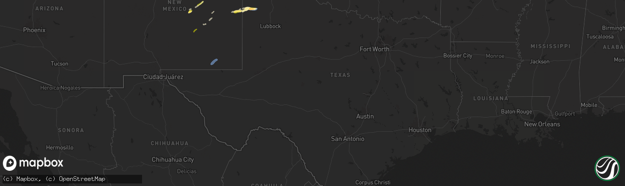 Hail map in Texas on September 17, 2024