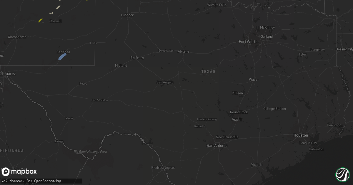 Hail map in Texas on September 17, 2024