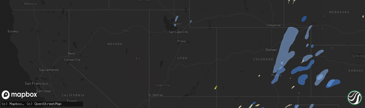 Hail map in Utah on September 17, 2024