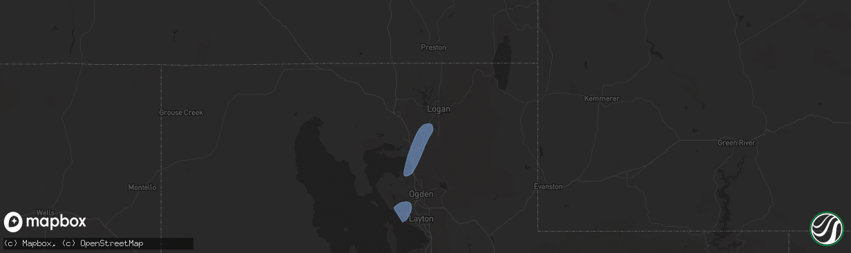 Hail map in Wellsville, UT on September 17, 2024