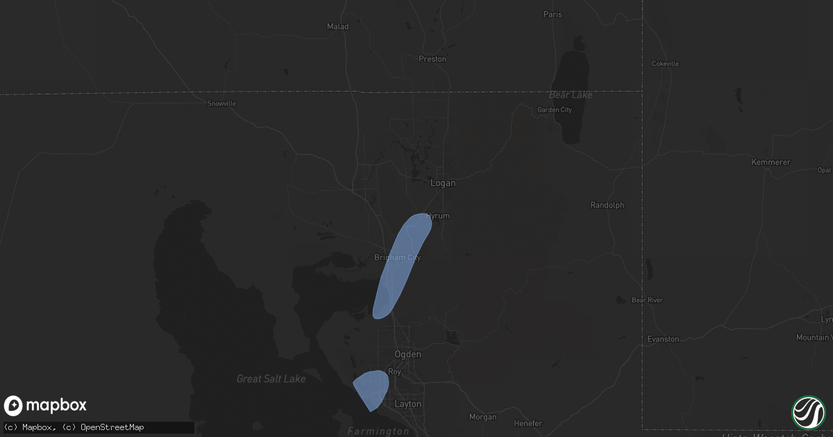 Hail map in Wellsville, UT on September 17, 2024