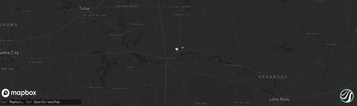 Hail map in Alma, AR on September 17, 2025
