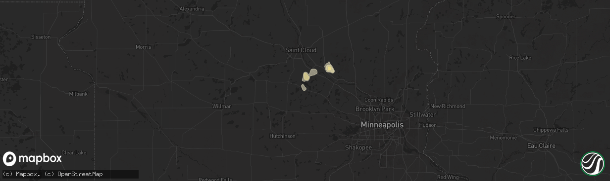 Hail map in Annandale, MN on September 17, 2025
