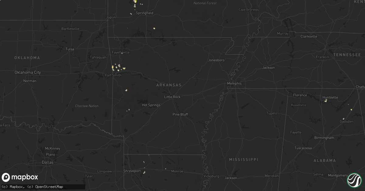 Hail map in Arkansas on September 17, 2025