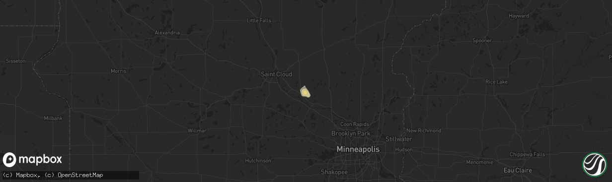 Hail map in Becker, MN on September 17, 2025