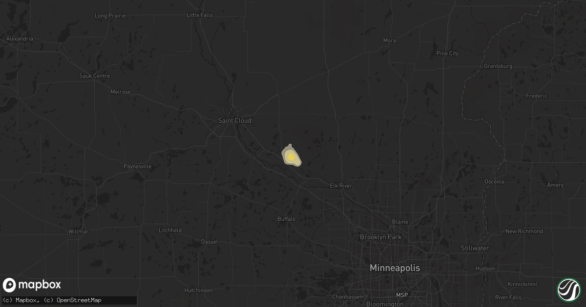 Hail map in Becker, MN on September 17, 2025