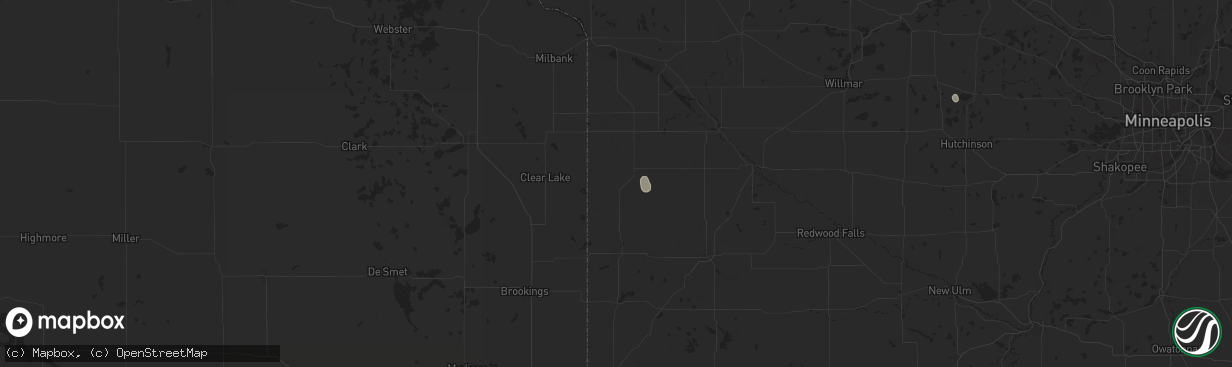 Hail map in Canby, MN on September 17, 2025