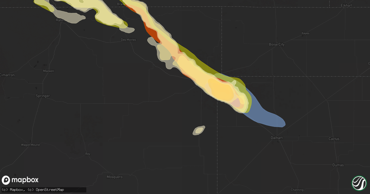 Hail map in Clayton, NM on September 17, 2025