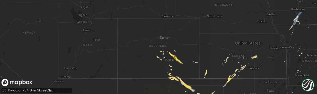 Hail map in Colorado on September 17, 2025