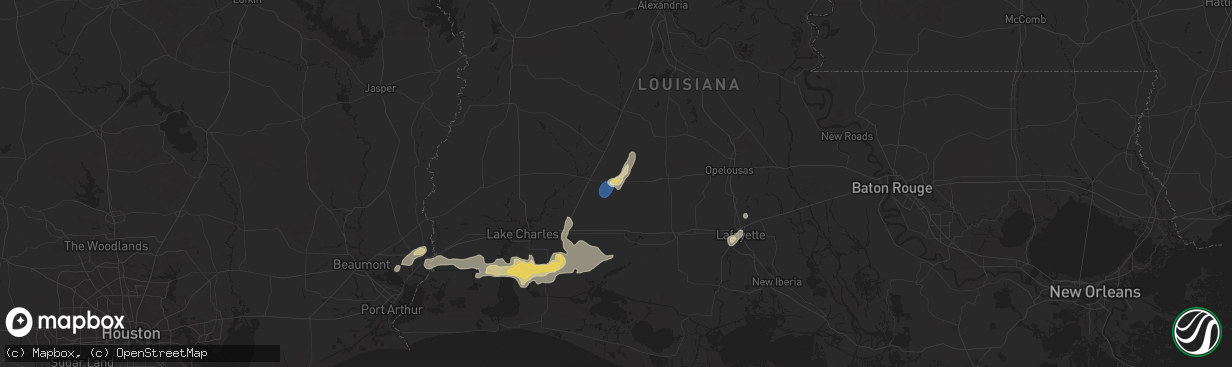 Hail map in Elton, LA on September 17, 2025