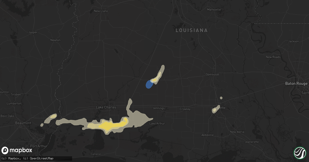 Hail map in Elton, LA on September 17, 2025