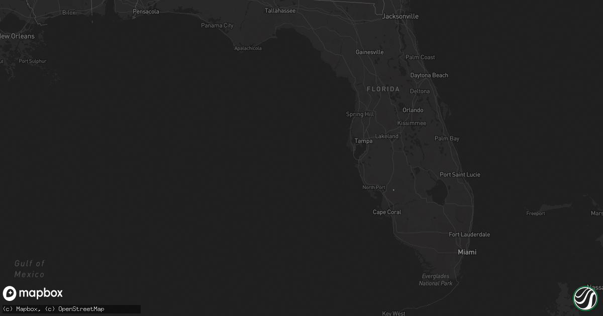 Hail map in Florida on September 17, 2025