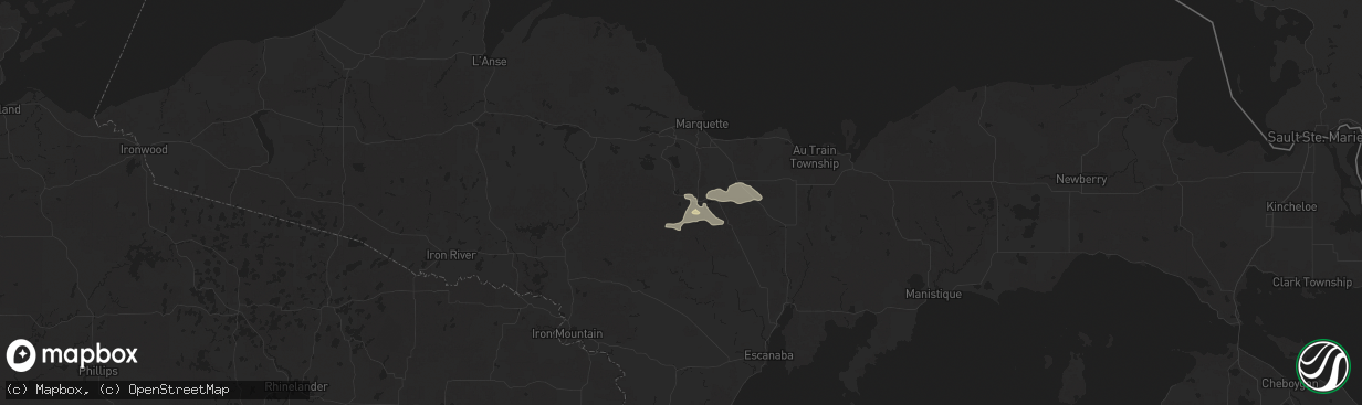Hail map in Gwinn, MI on September 17, 2025
