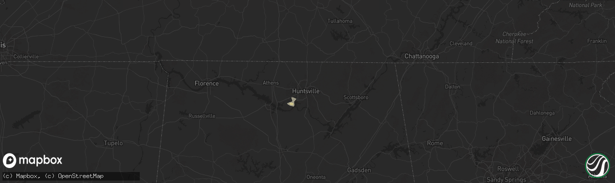 Hail map in Huntsville, AL on September 17, 2025