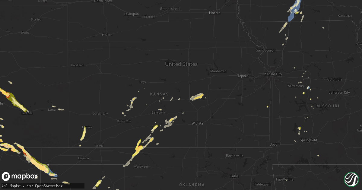 Hail map in Kansas on September 17, 2025