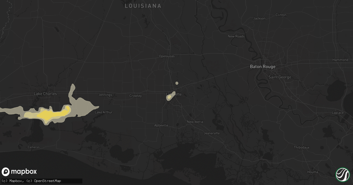 Hail map in Lafayette, LA on September 17, 2025