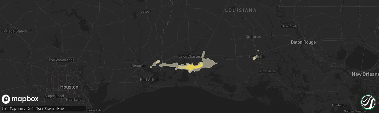 Hail map in Lake Charles, LA on September 17, 2025