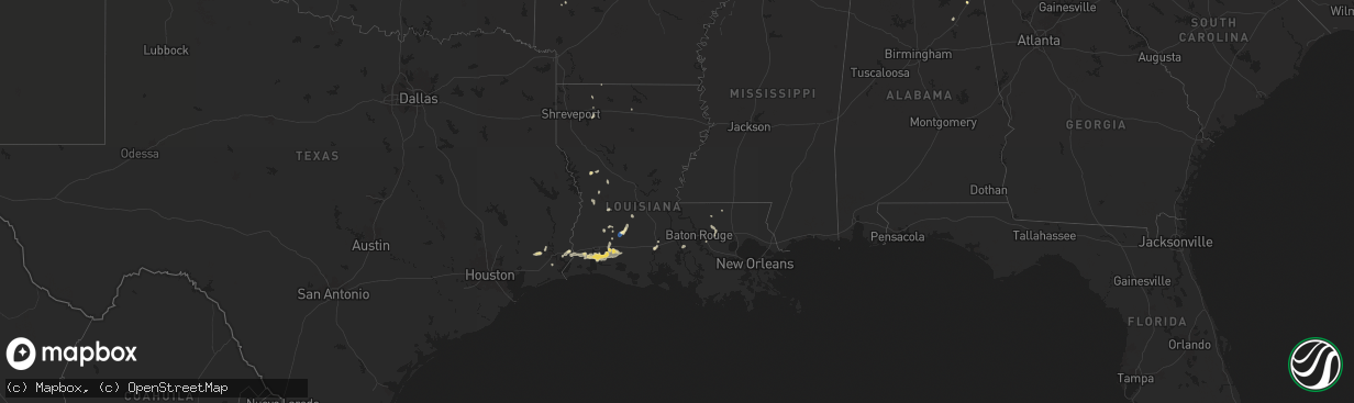 Hail map in Louisiana on September 17, 2025